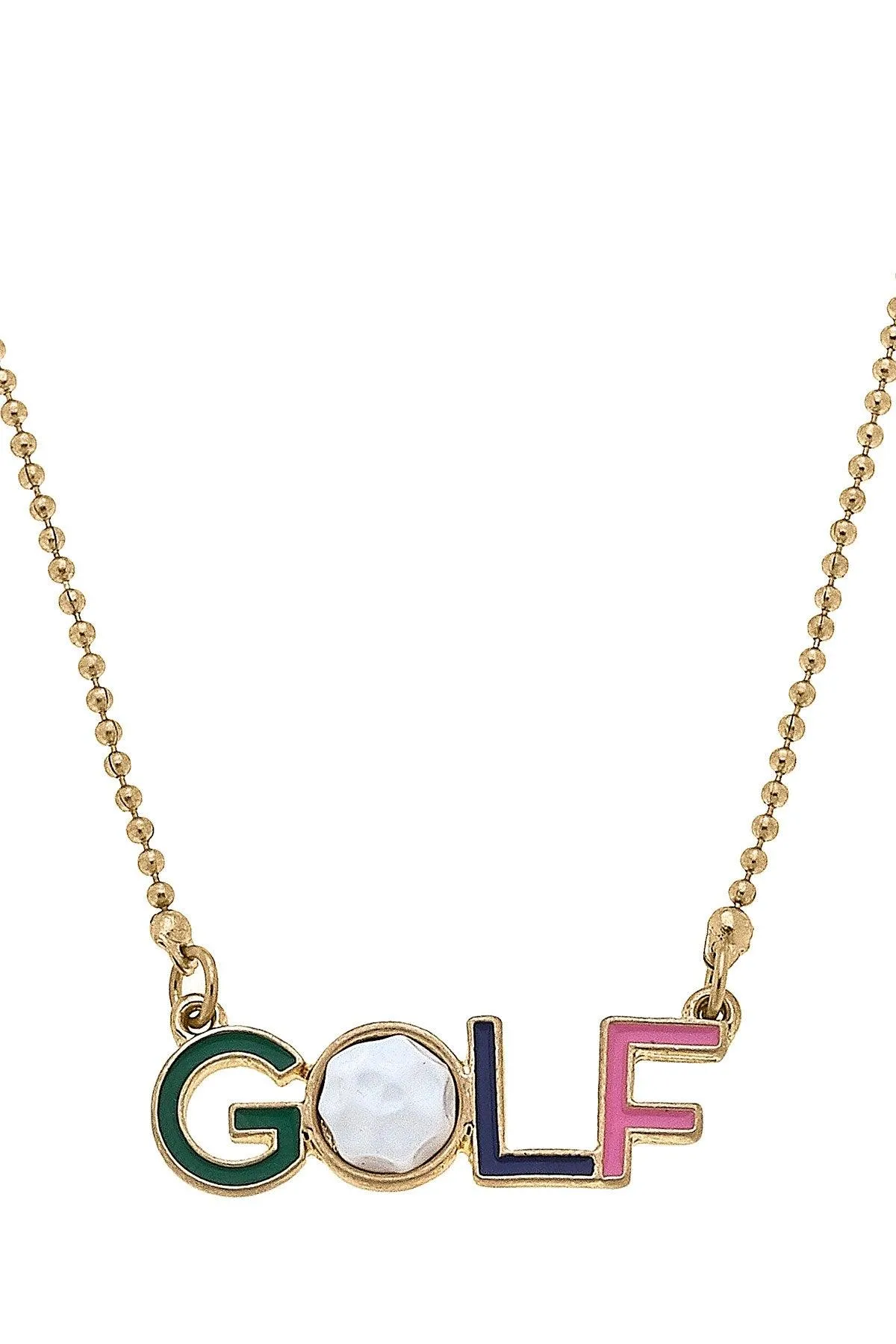 GOLF Enamel Pendant Necklace sold by Canvas Style