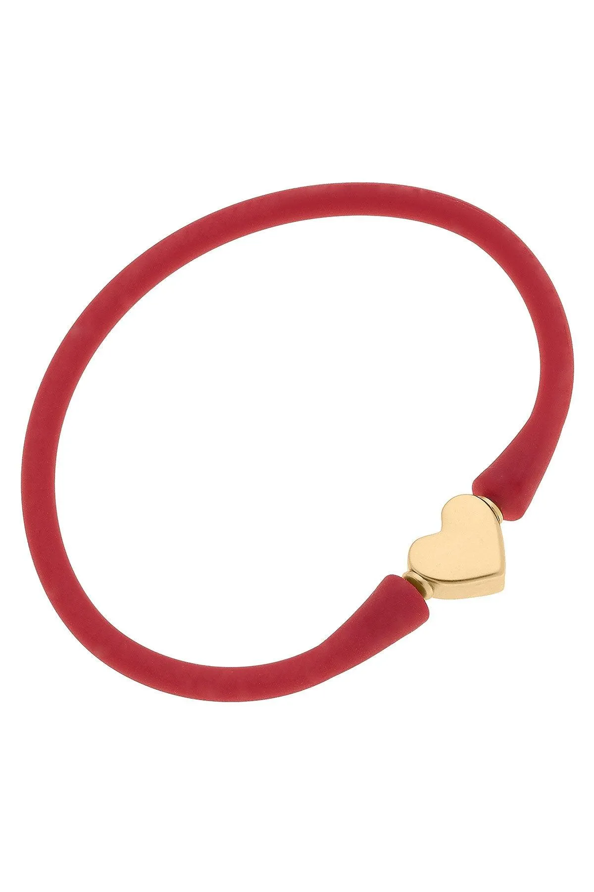 Bali Heart Bead Silicone Bracelet in Red - FINAL SALE sold by Canvas Style