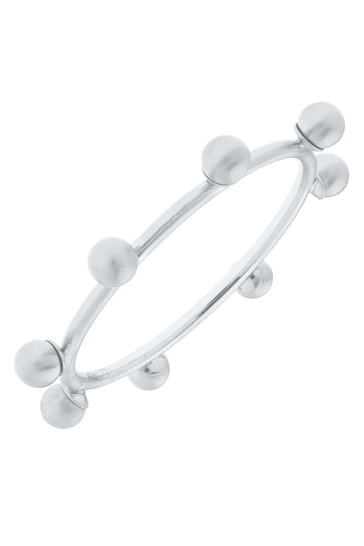 Allison Ball Bead Bangle in Satin Silver sold by Canvas Style