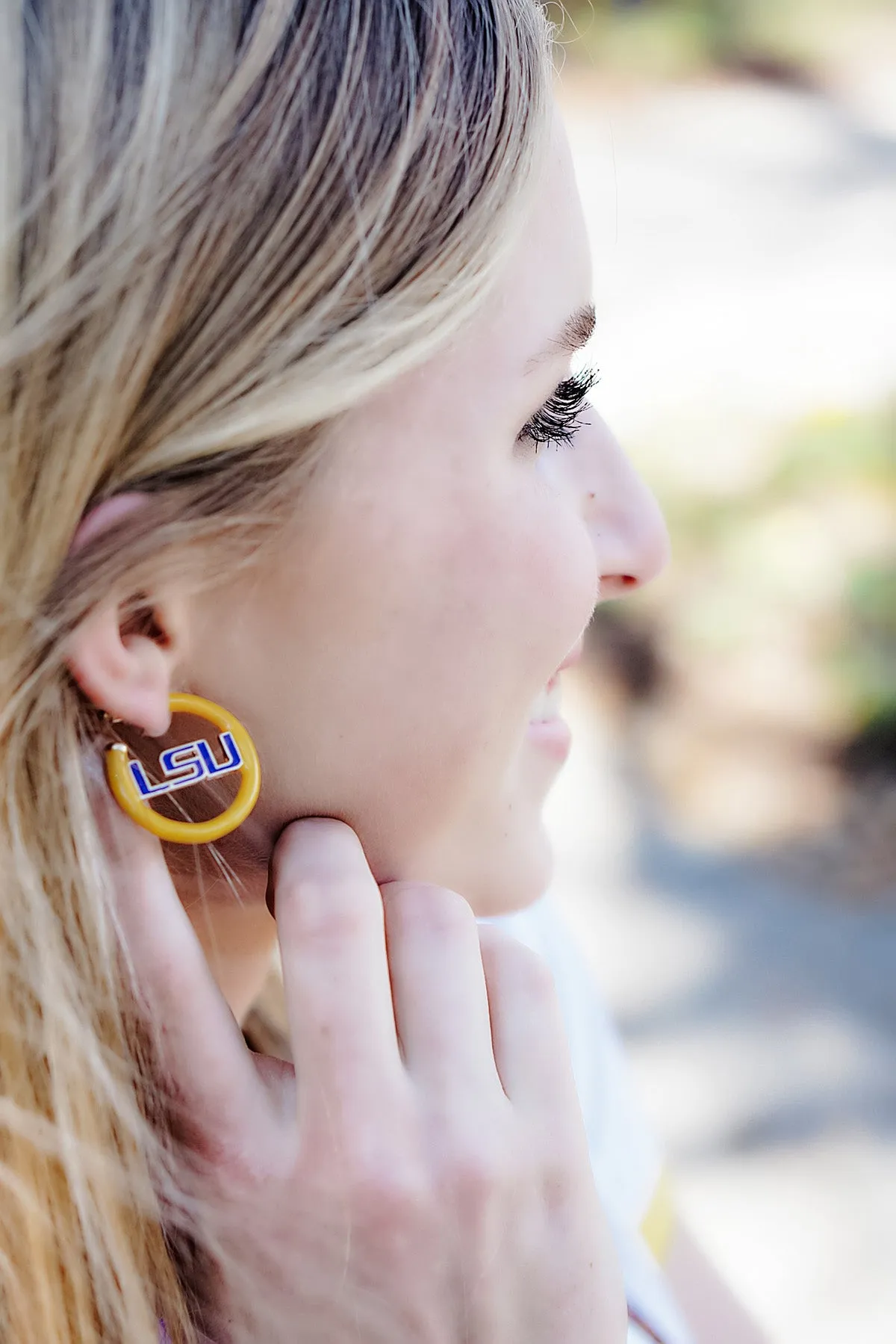LSU Tigers Logo Enamel Earrings sold by Canvas Style product image thumbnail 2