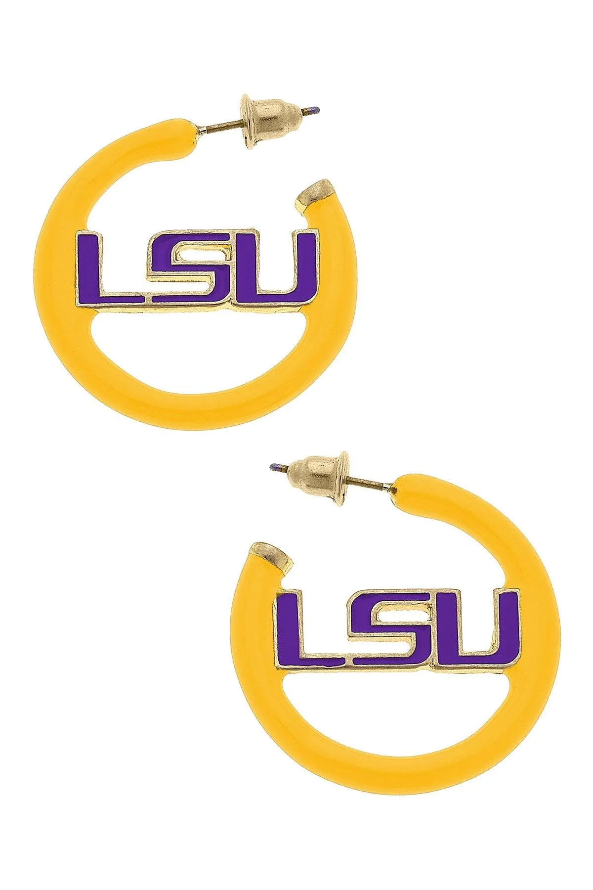 LSU Tigers Logo Enamel Earrings sold by Canvas Style