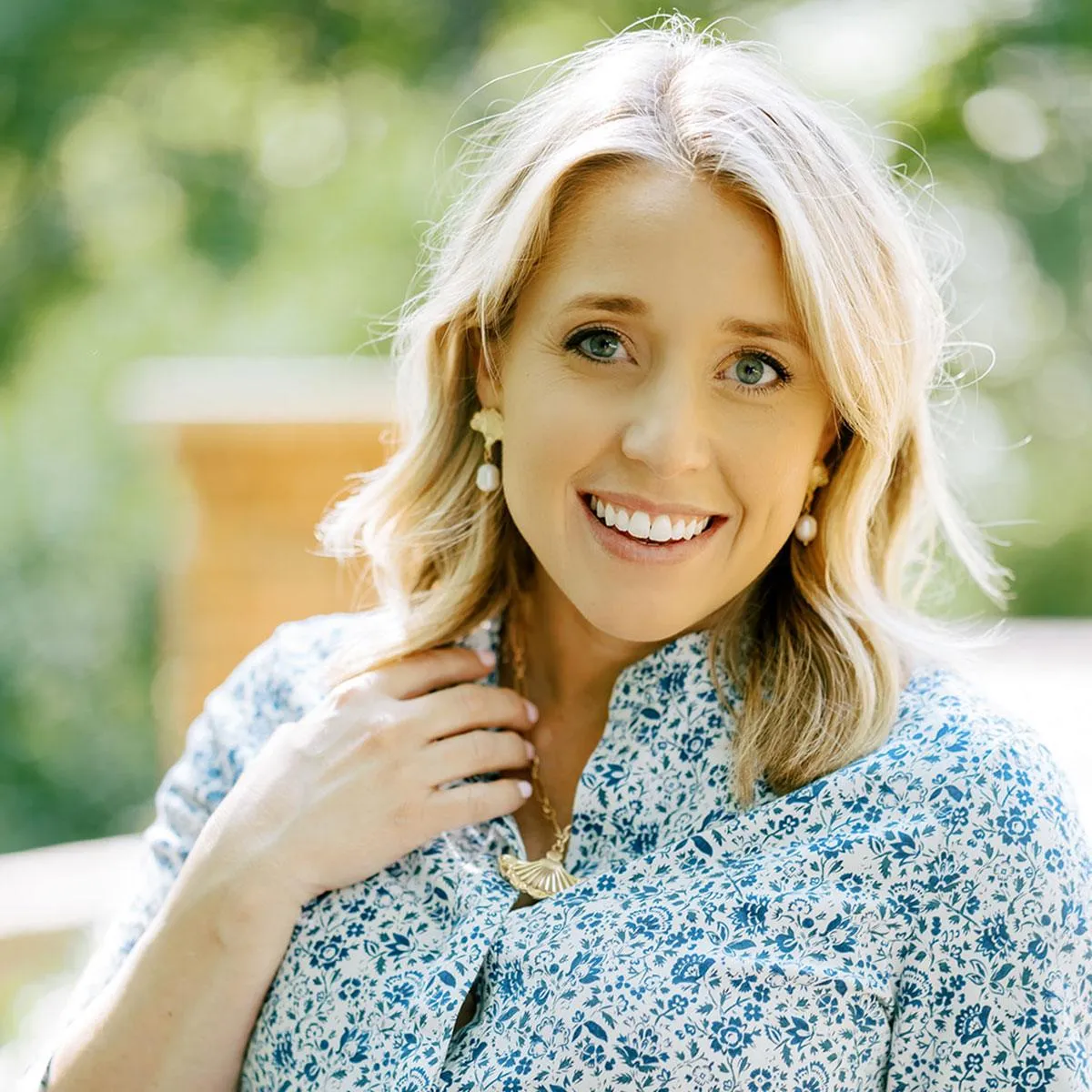 Brigitte French Fan & Pearl Drop Earrings in Worn Gold sold by Canvas Style product image thumbnail 2