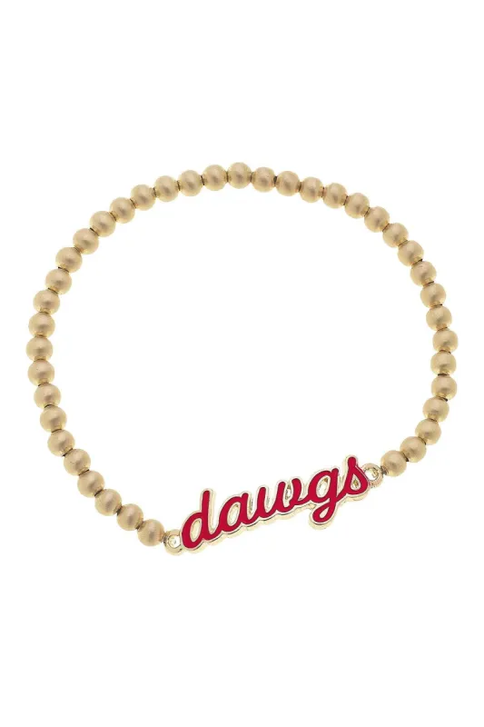Georgia Bulldogs Enamel Script Stretch Bracelet sold by Canvas Style