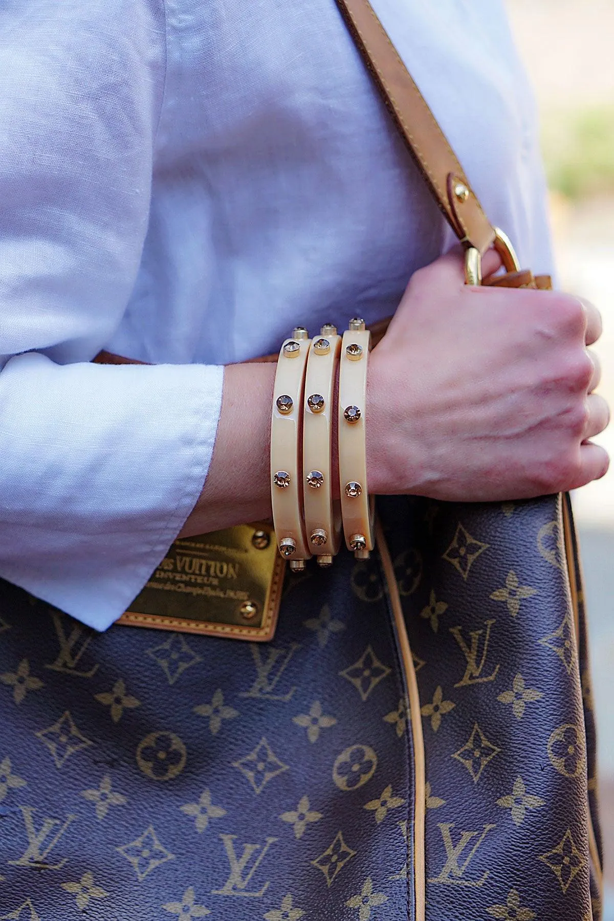 Renee Resin and Rhinestone Bangle in Cocoa sold by Canvas Style product image thumbnail 2