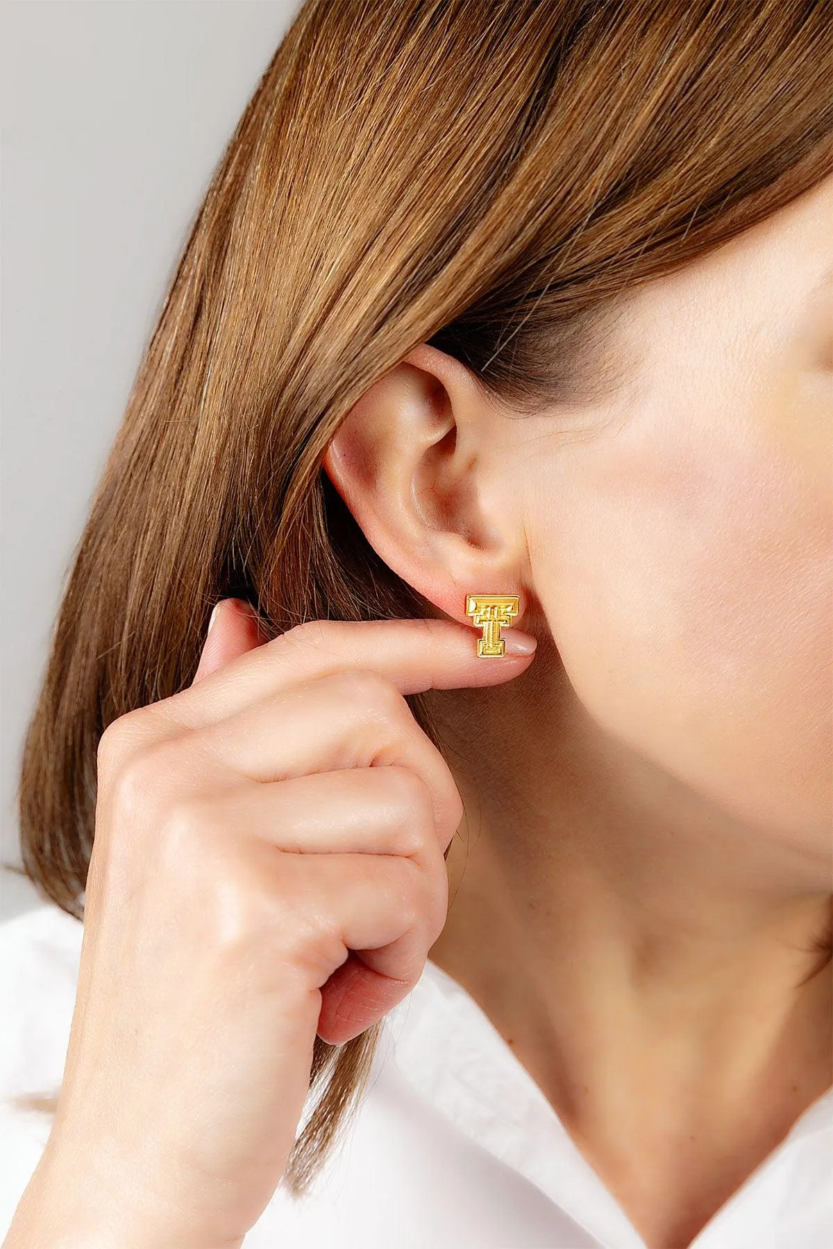 Texas Tech Red Raiders 24K Gold Plated Stud Earrings sold by Canvas Style product image thumbnail 3