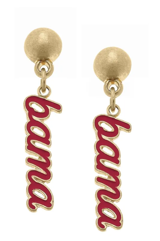 Alabama Crimson Tide Enamel Script Earrings sold by Canvas Style