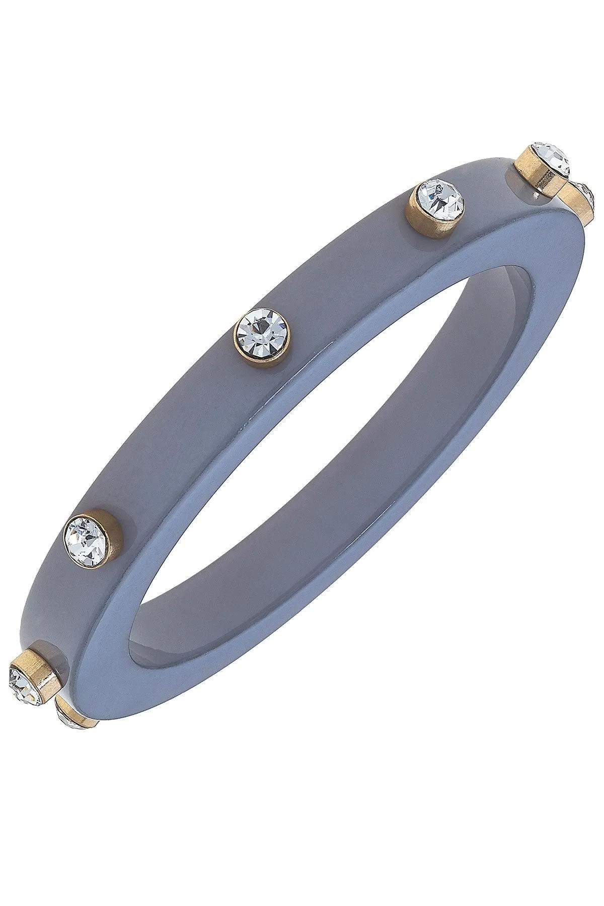 Renee Resin and Rhinestone Bangle in Grey sold by Canvas Style