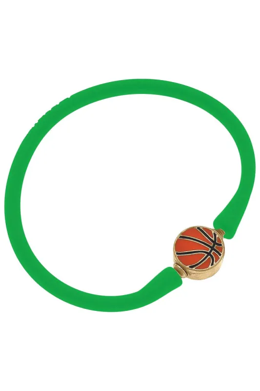 Enamel Basketball Silicone Bali Bracelet in Green - FINAL SALE sold by Canvas Style