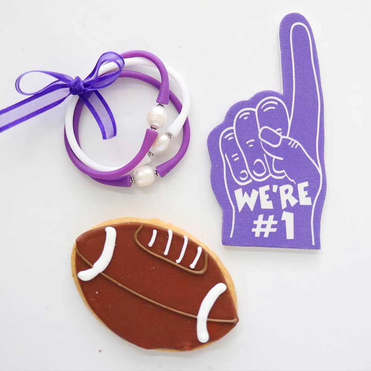 Bali Game Day Bracelet Set of 3 in Purple & White - FINAL SALE sold by Canvas Style product image thumbnail 2