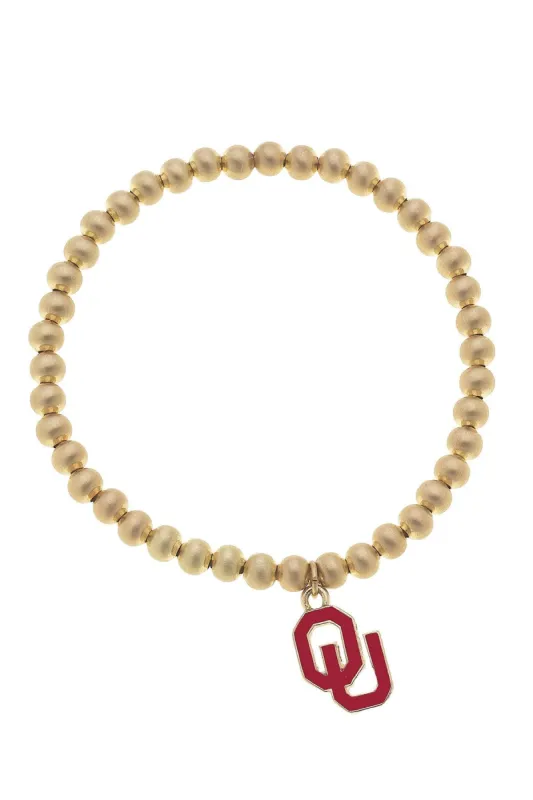 Oklahoma Sooners Ball Bead Stretch Bracelet sold by Canvas Style