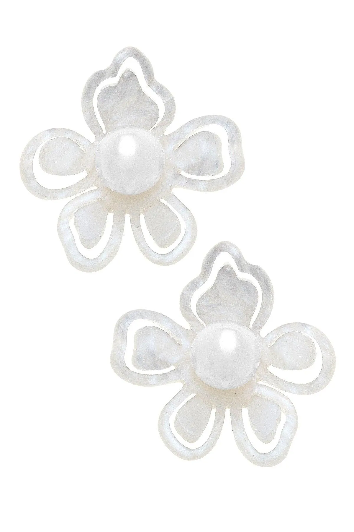 Julia Resin Flower Statement Stud Earrings sold by Canvas Style