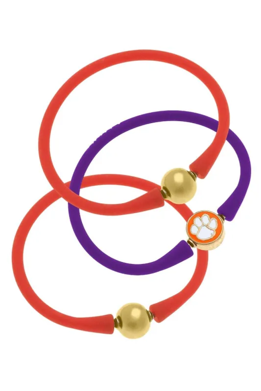 Clemson Tigers 24K Gold Plated Bali Bracelet Stack (Set of 3) sold by Canvas Style