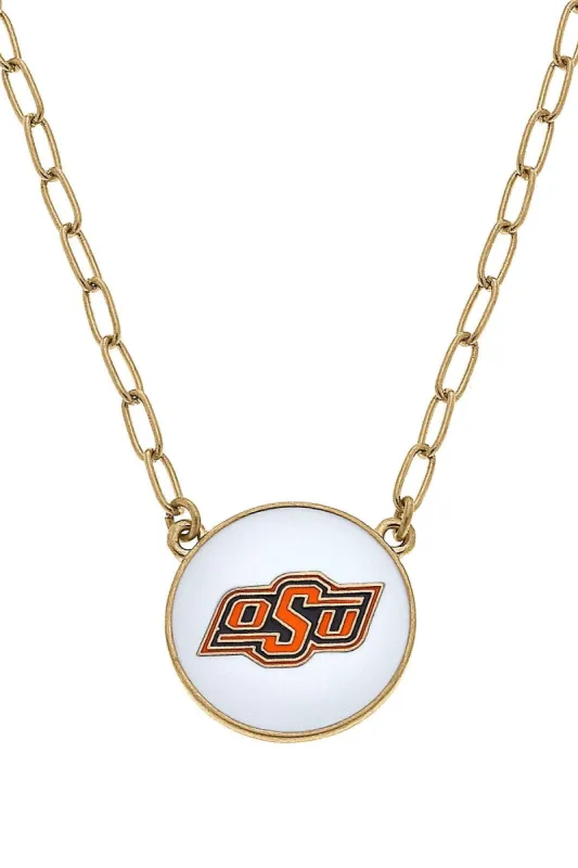 Oklahoma State Cowboys Enamel Disc Pendant Necklace - FINAL SALE sold by Canvas Style