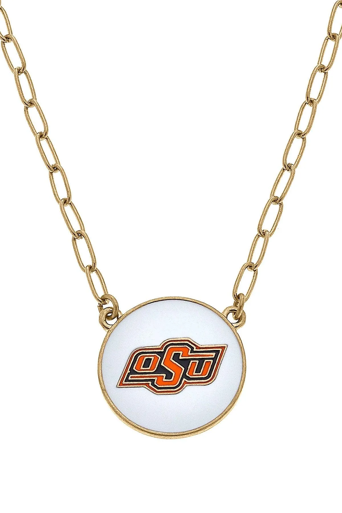 Oklahoma State Cowboys Enamel Disc Pendant Necklace - FINAL SALE sold by Canvas Style