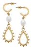 Stacie Studded Metal Teardrop Earrings in Worn Gold sold by Canvas Style