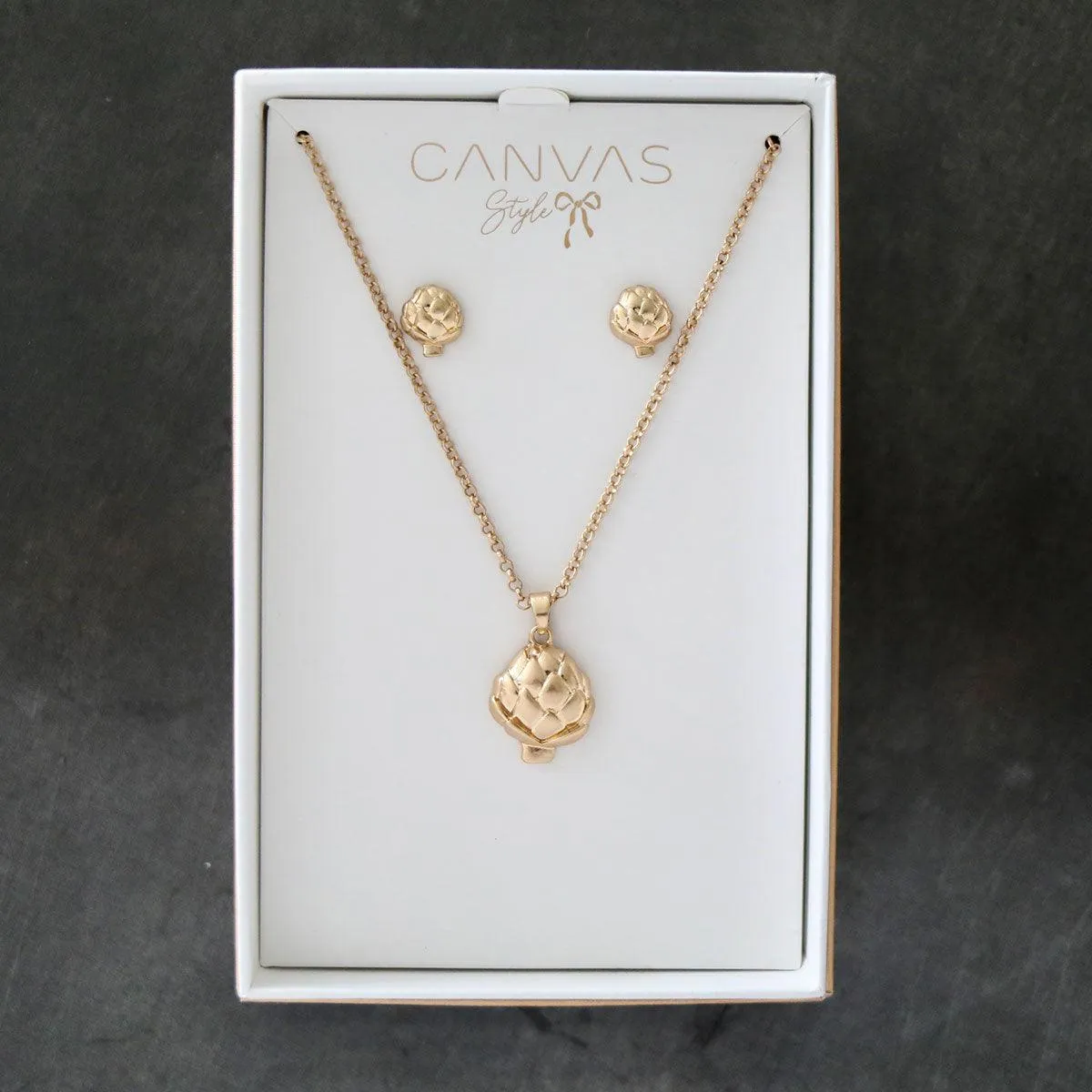 CANVAS Style x @ChappleChandler Suzy Artichoke Earring and Necklace Set sold by Canvas Style product image thumbnail 2