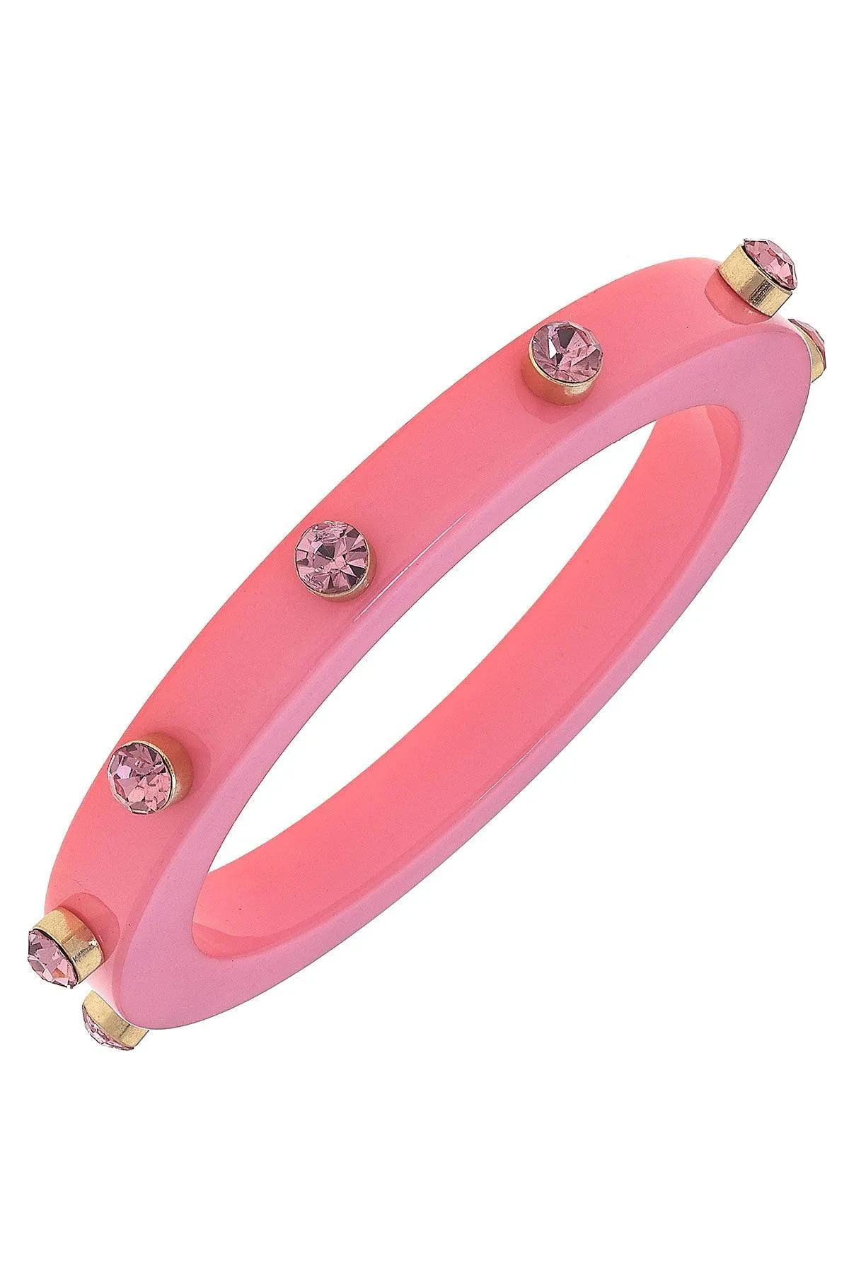 Renee Resin and Rhinestone Bangle in Bubble Gum sold by Canvas Style