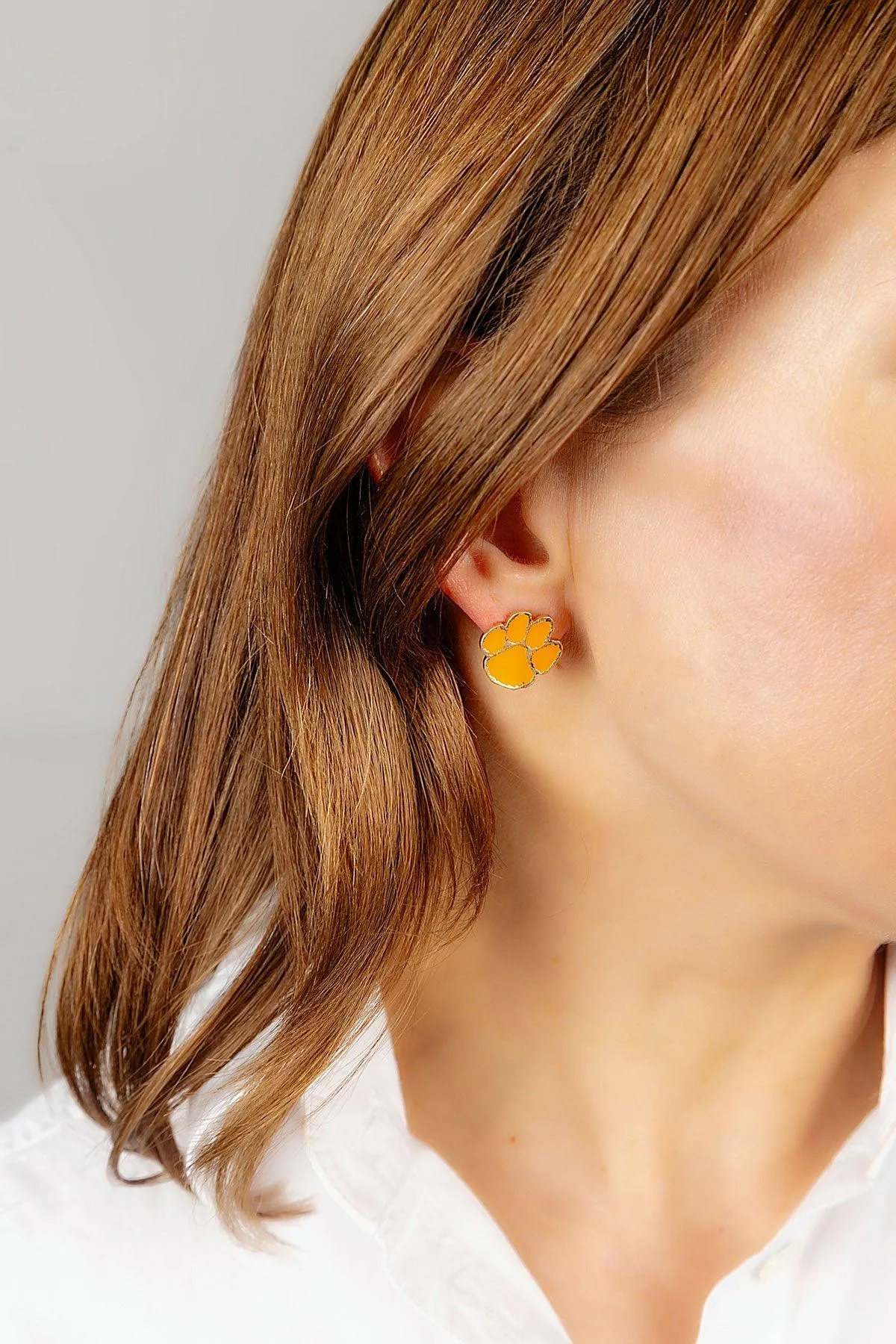 Clemson Tigers Enamel Stud Earrings - FINAL SALE sold by Canvas Style product image thumbnail 2