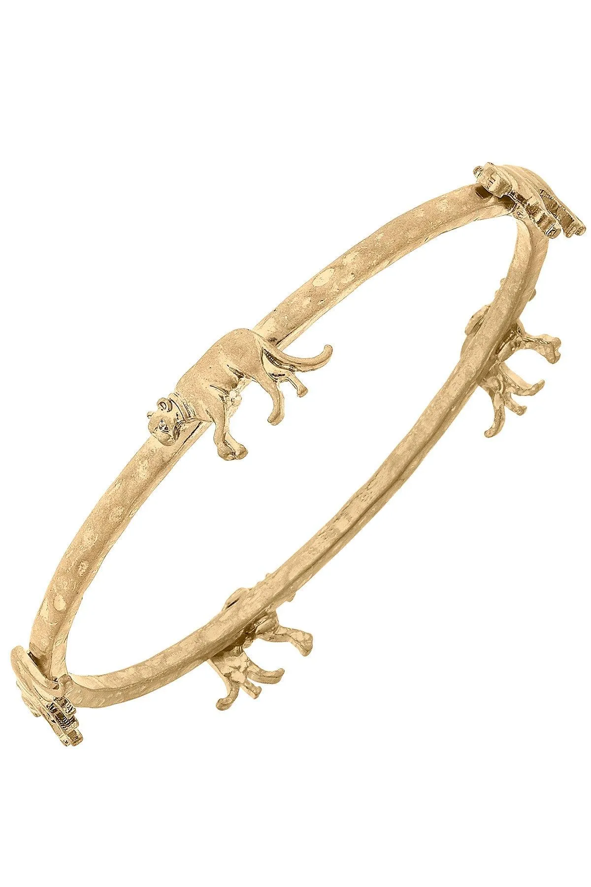 Pearl Lioness Bangle in Worn Gold sold by Canvas Style