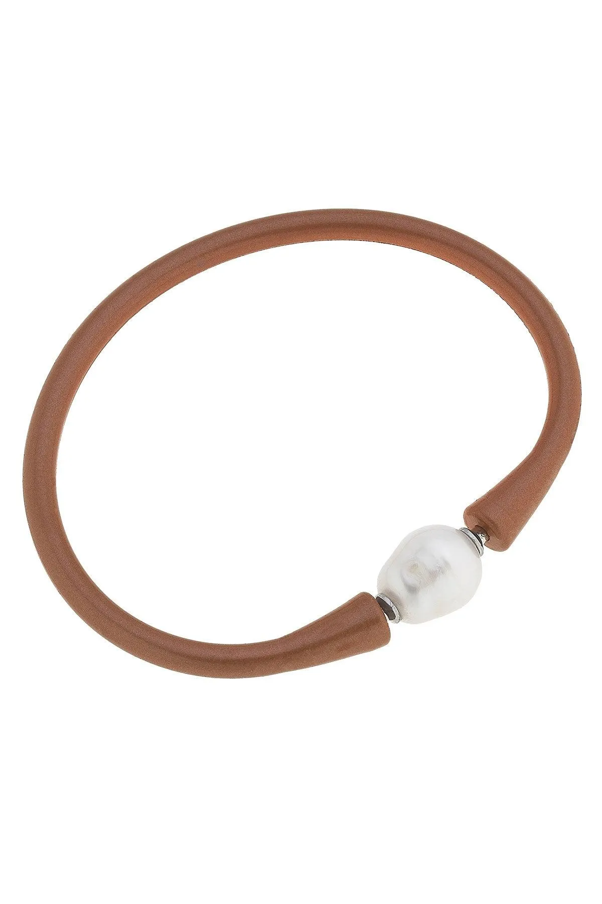 Bali Freshwater Pearl Silicone Bracelet in Metallic Bronze - FINAL SALE sold by Canvas Style