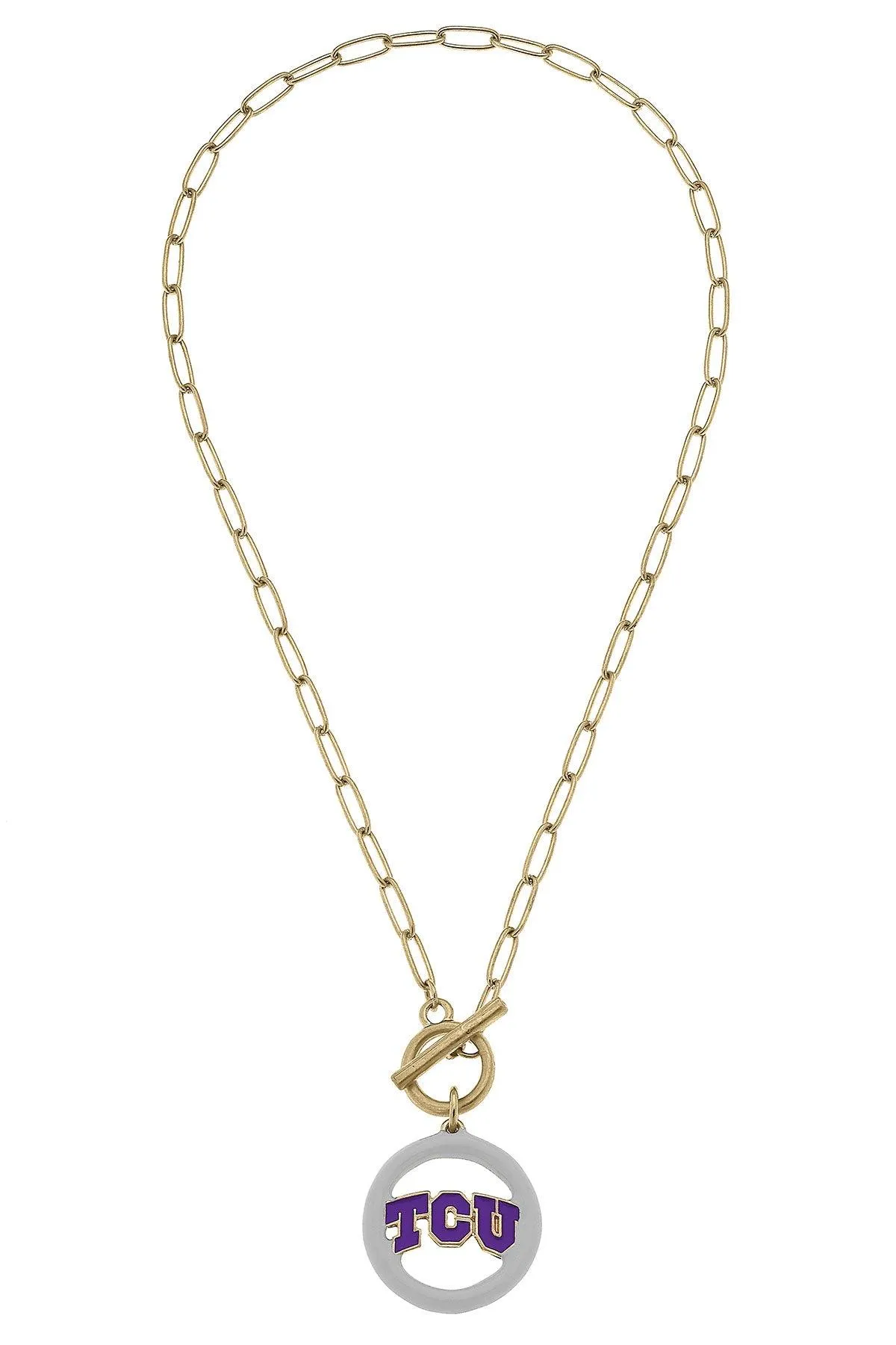 TCU Horned Frogs Logo Enamel T-Bar 16" Necklace sold by Canvas Style product image thumbnail 2