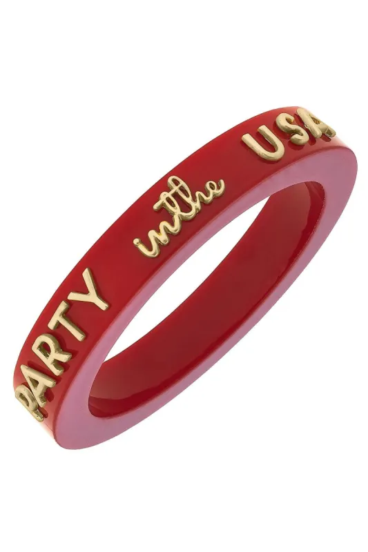 Party in the USA Resin Bangle in Red - FINAL SALE sold by Canvas Style