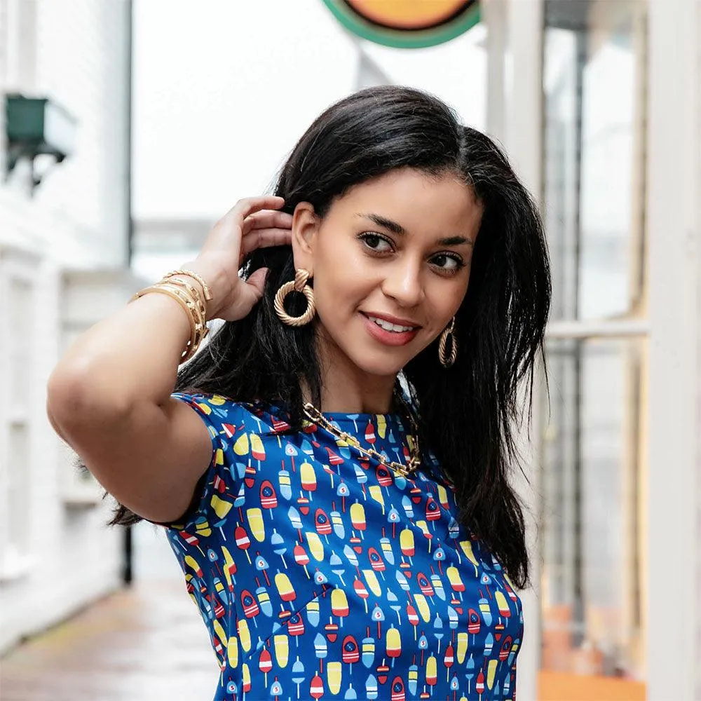 Kyra Twisted Metal Drop Hoop Earrings in Worn Gold - FINAL SALE sold by Canvas Style product image thumbnail 2