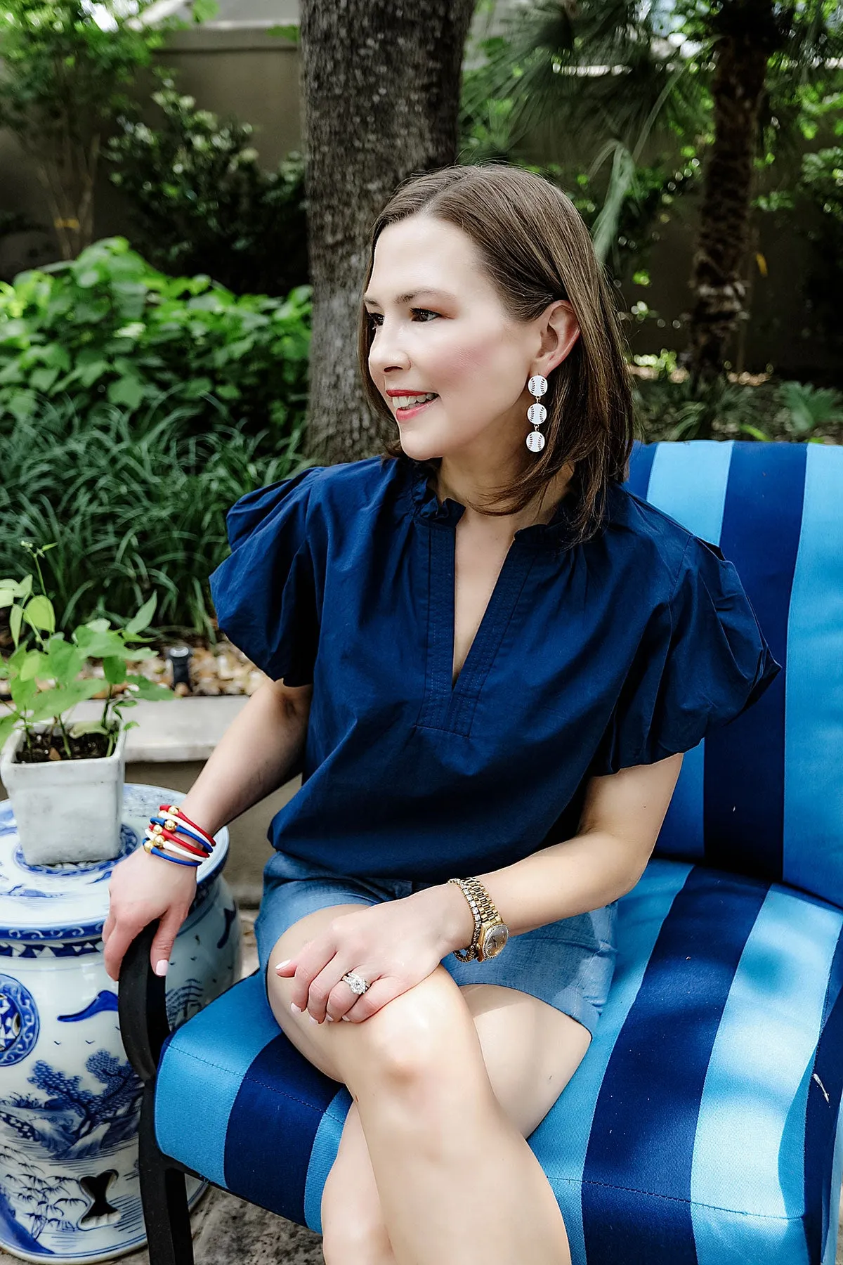 Baseball Triple Drop Enamel Earrings in White & Red sold by Canvas Style product image thumbnail 2
