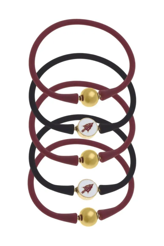 Florida State Seminoles 24K Gold Plated Bali Bracelet Stack (Set of 5) sold by Canvas Style