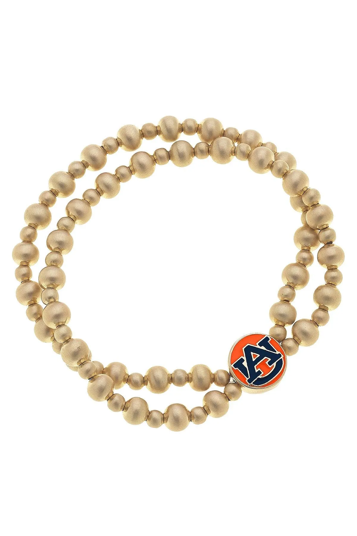 Auburn Tigers 2-Row Ball Bead Stretch Bracelet - FINAL SALE sold by Canvas Style