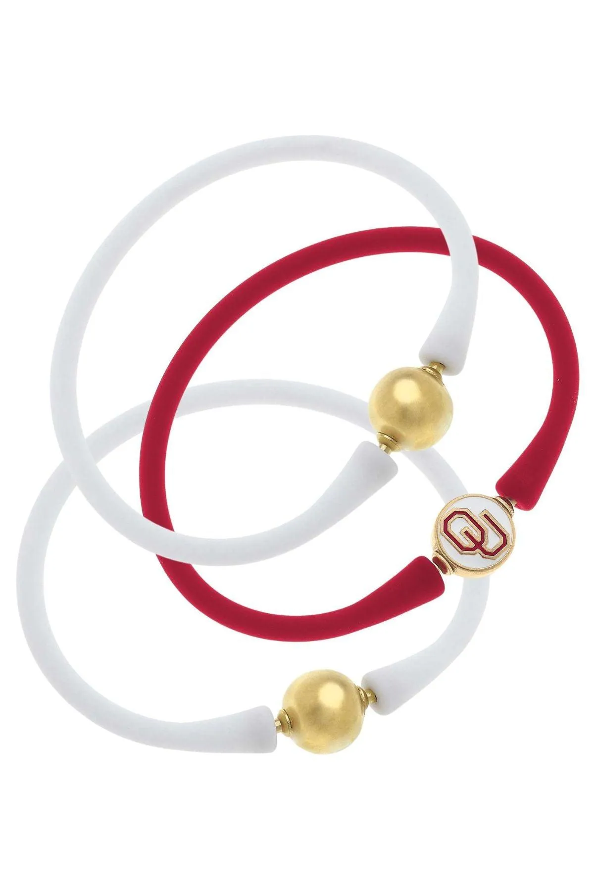 Oklahoma Sooners 24K Gold Plated Bali Bracelet Stack (Set of 3) sold by Canvas Style