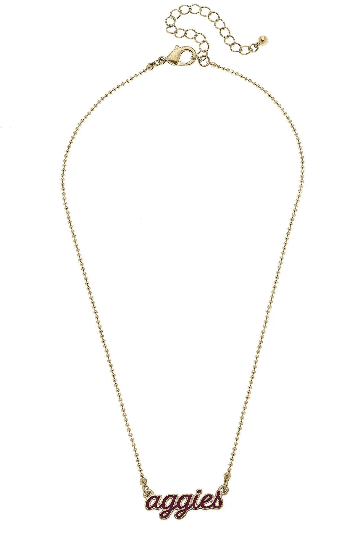 Texas A&M Aggies Enamel Script Necklace sold by Canvas Style product image thumbnail 3