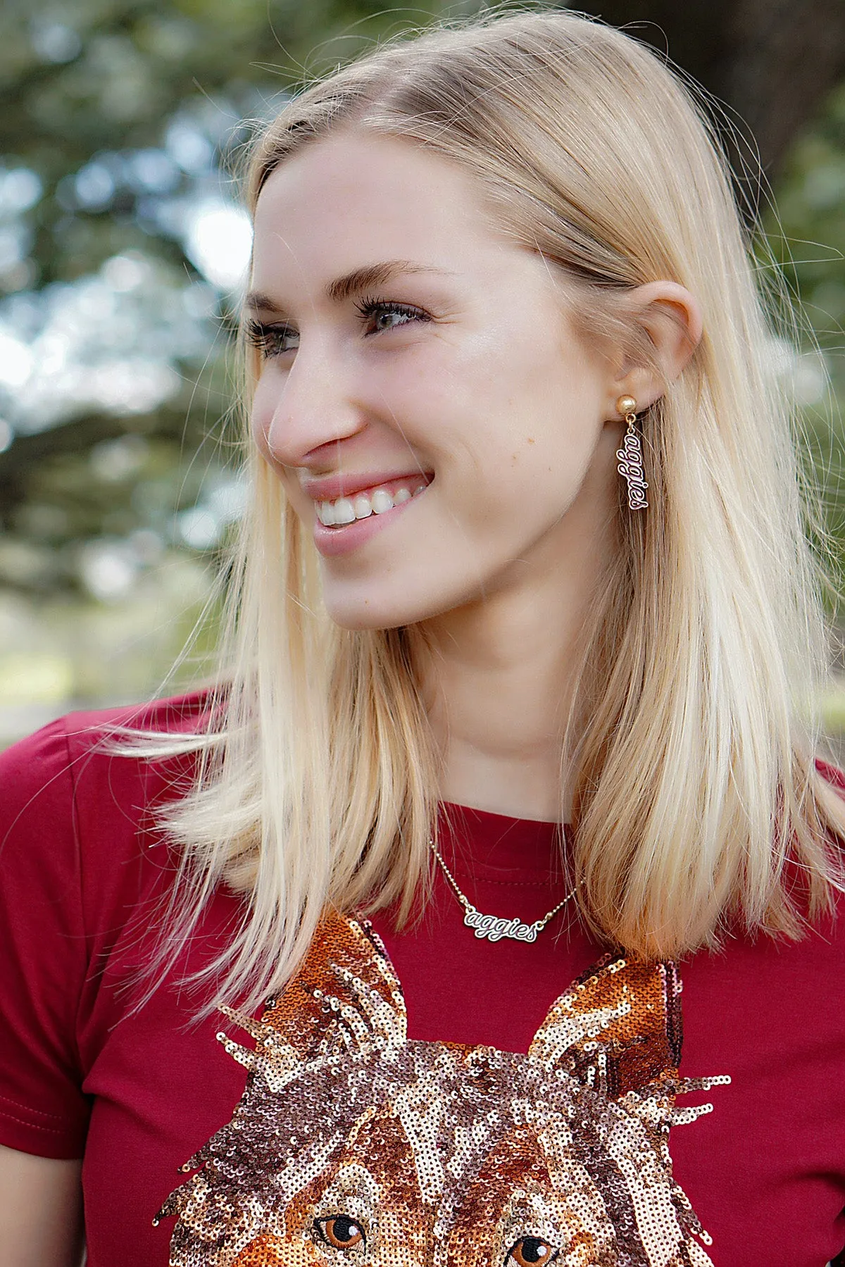 Texas A&M Aggies Enamel Script Necklace sold by Canvas Style product image thumbnail 2