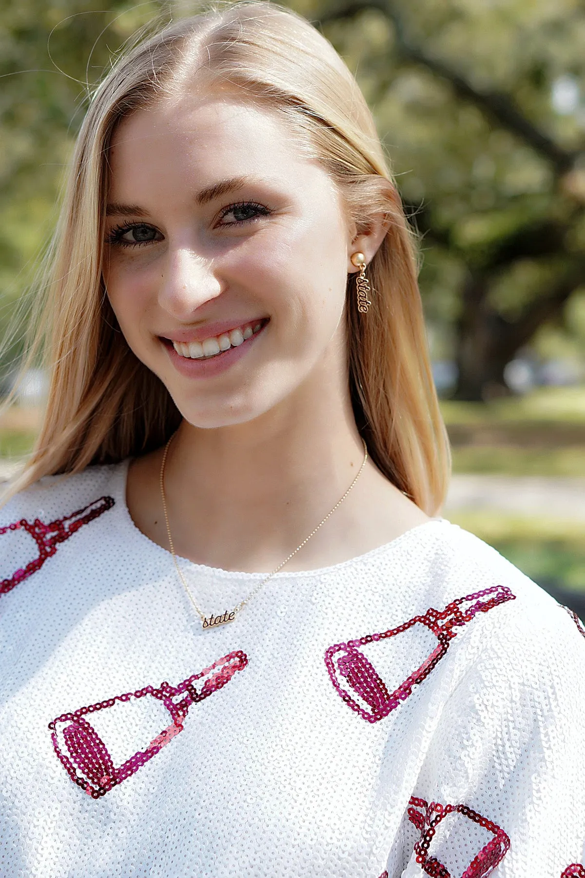Mississippi State Bulldogs Enamel Script Necklace sold by Canvas Style product image thumbnail 2
