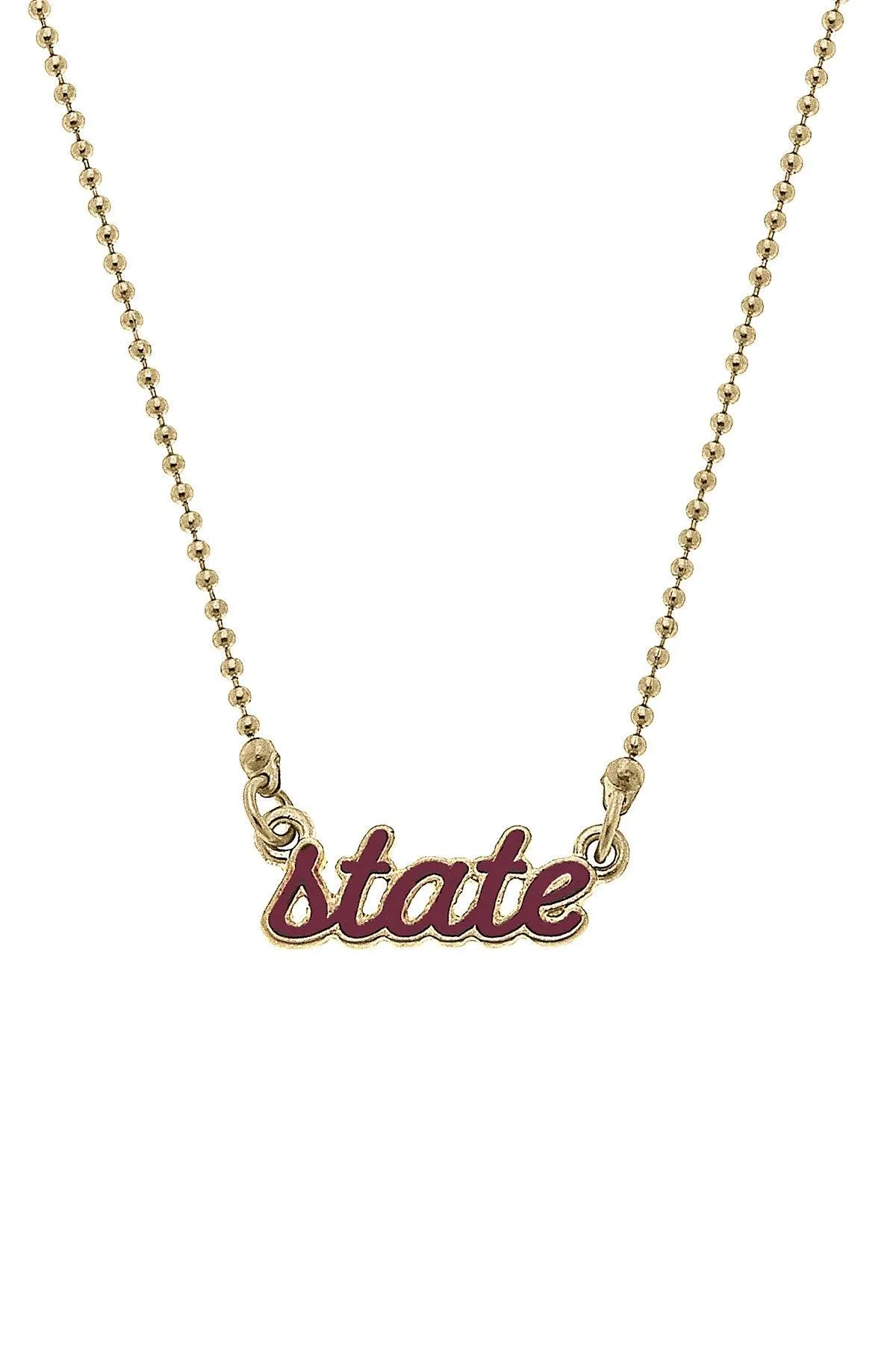 Mississippi State Bulldogs Enamel Script Necklace sold by Canvas Style