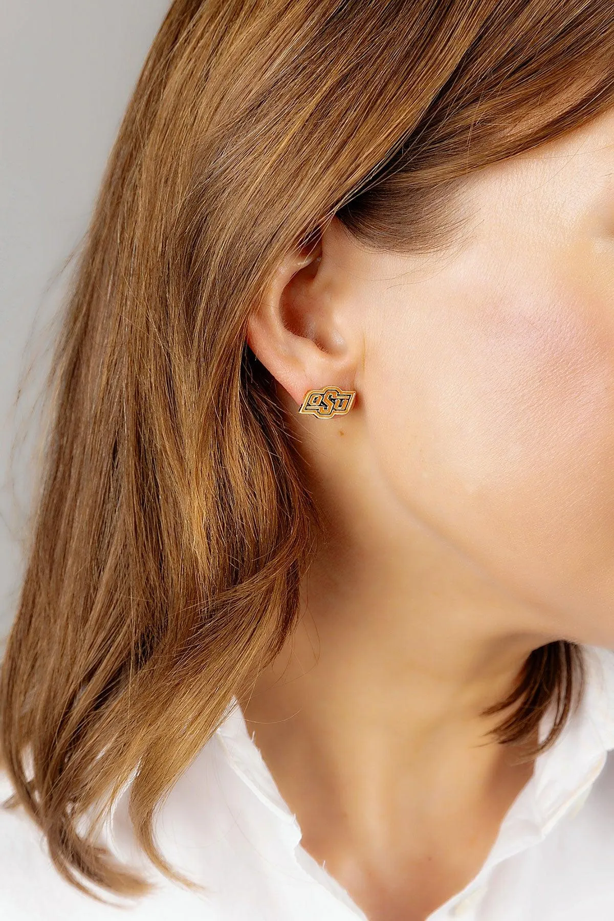 Oklahoma State Cowboys Enamel Stud Earrings - FINAL SALE sold by Canvas Style product image thumbnail 2