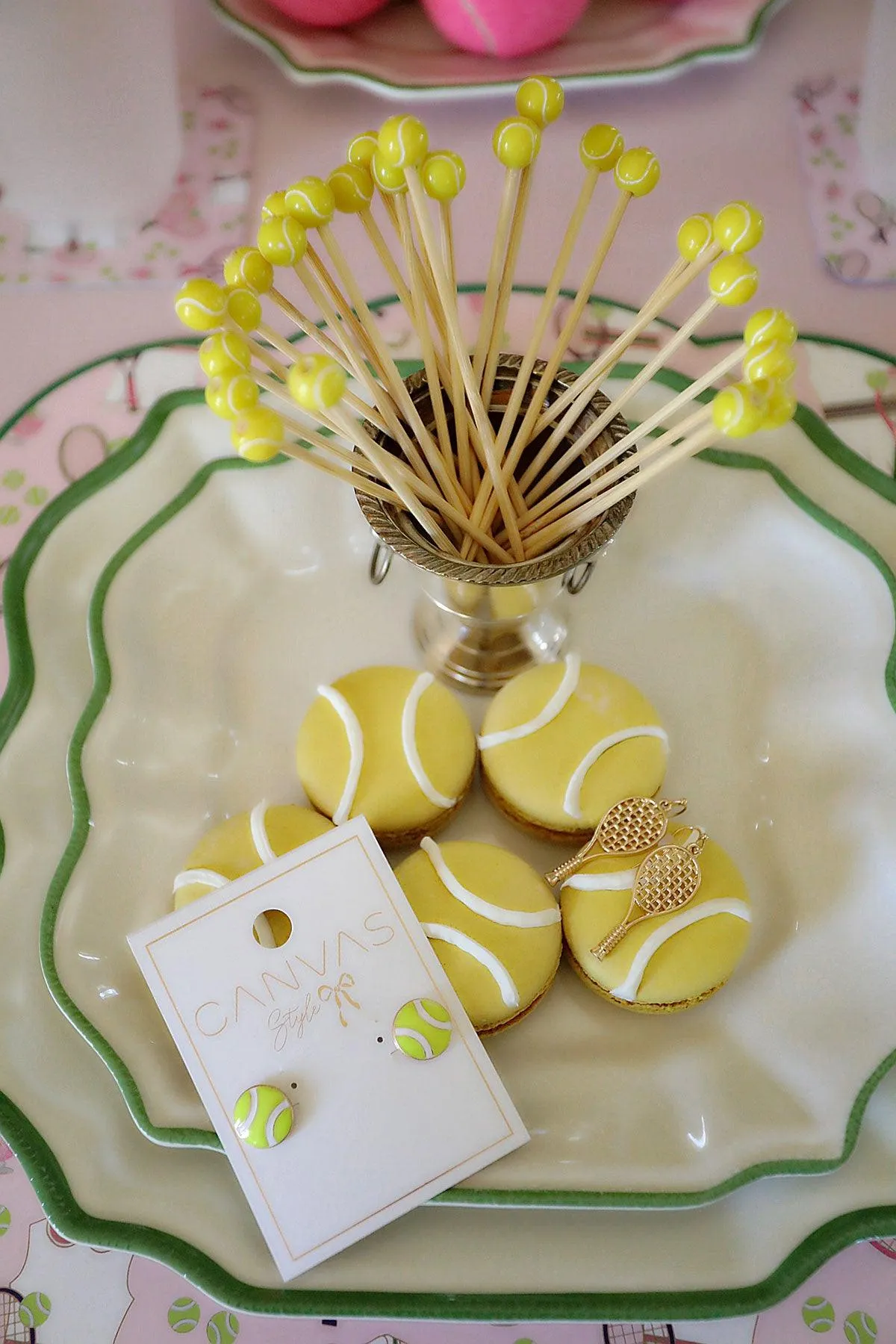 Maria Tennis Ball Enamel Stud Earrings sold by Canvas Style product image thumbnail 3