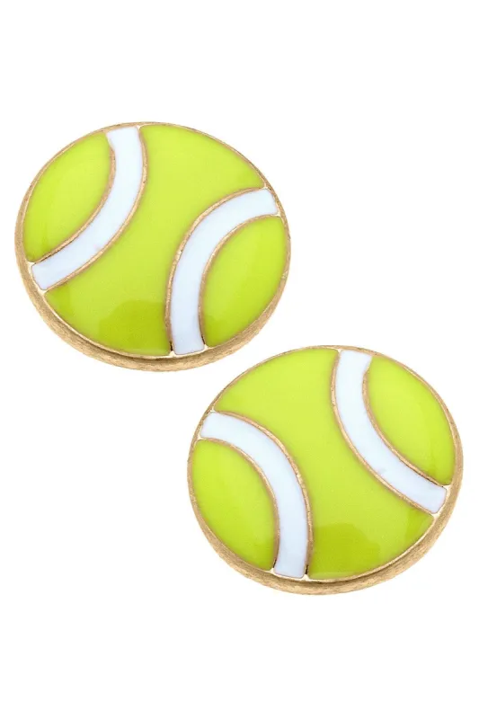 Maria Tennis Ball Enamel Stud Earrings sold by Canvas Style