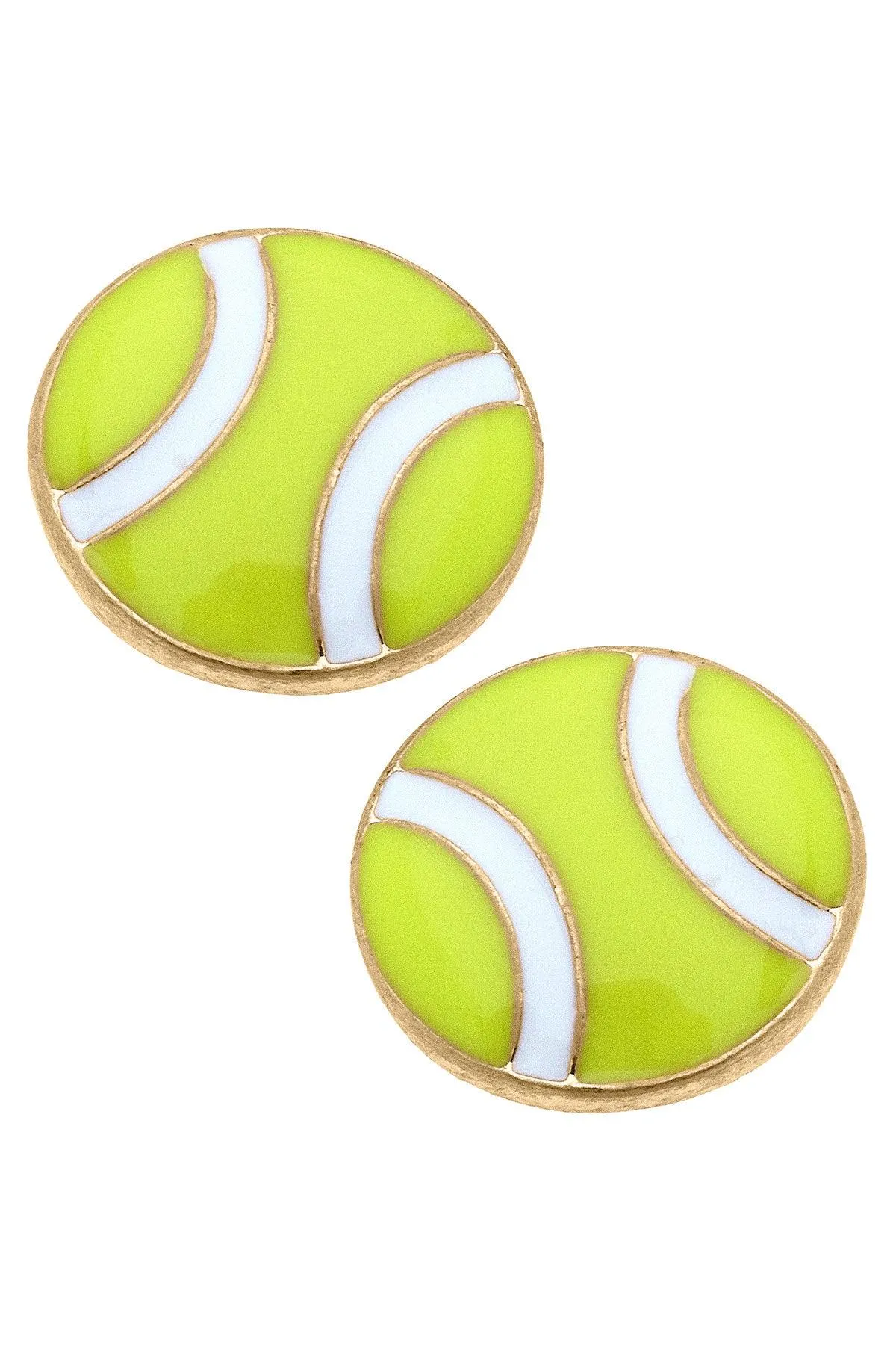 Maria Tennis Ball Enamel Stud Earrings sold by Canvas Style