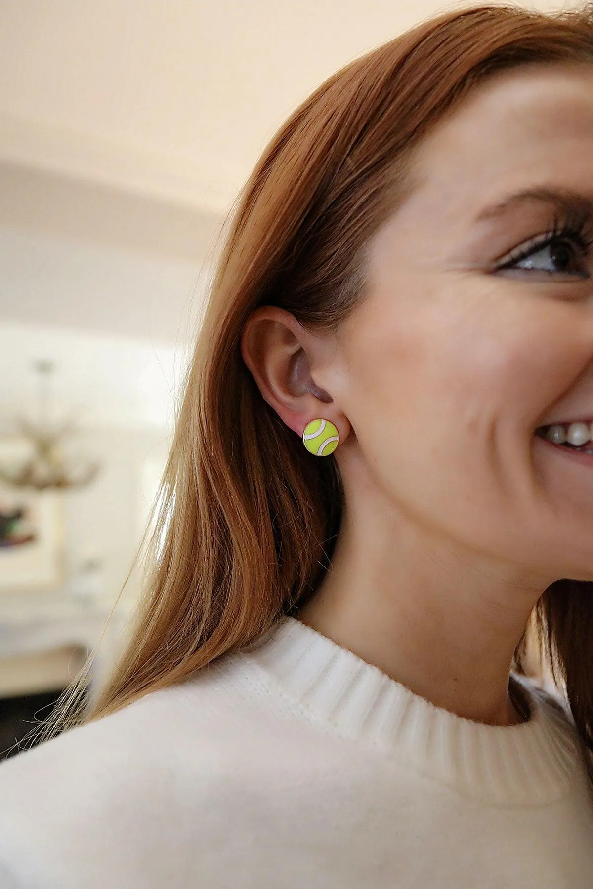 Maria Tennis Ball Enamel Stud Earrings sold by Canvas Style product image thumbnail 2