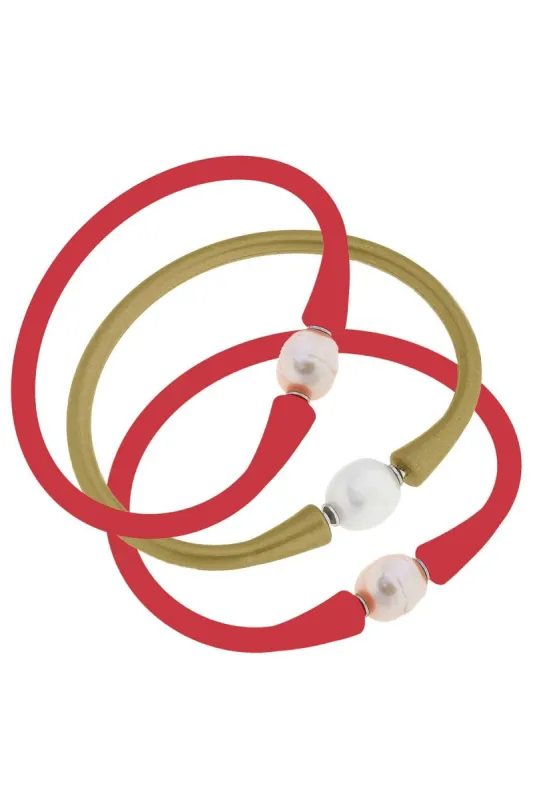 Bali Game Day Bracelet Set of 3 in Red & Gold sold by Canvas Style