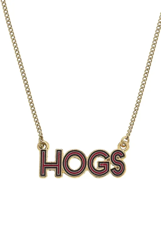Arkansas Razorbacks Outline Enamel Necklace sold by Canvas Style