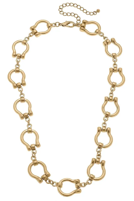 Trigger Horsebit Linked Necklace sold by Canvas Style