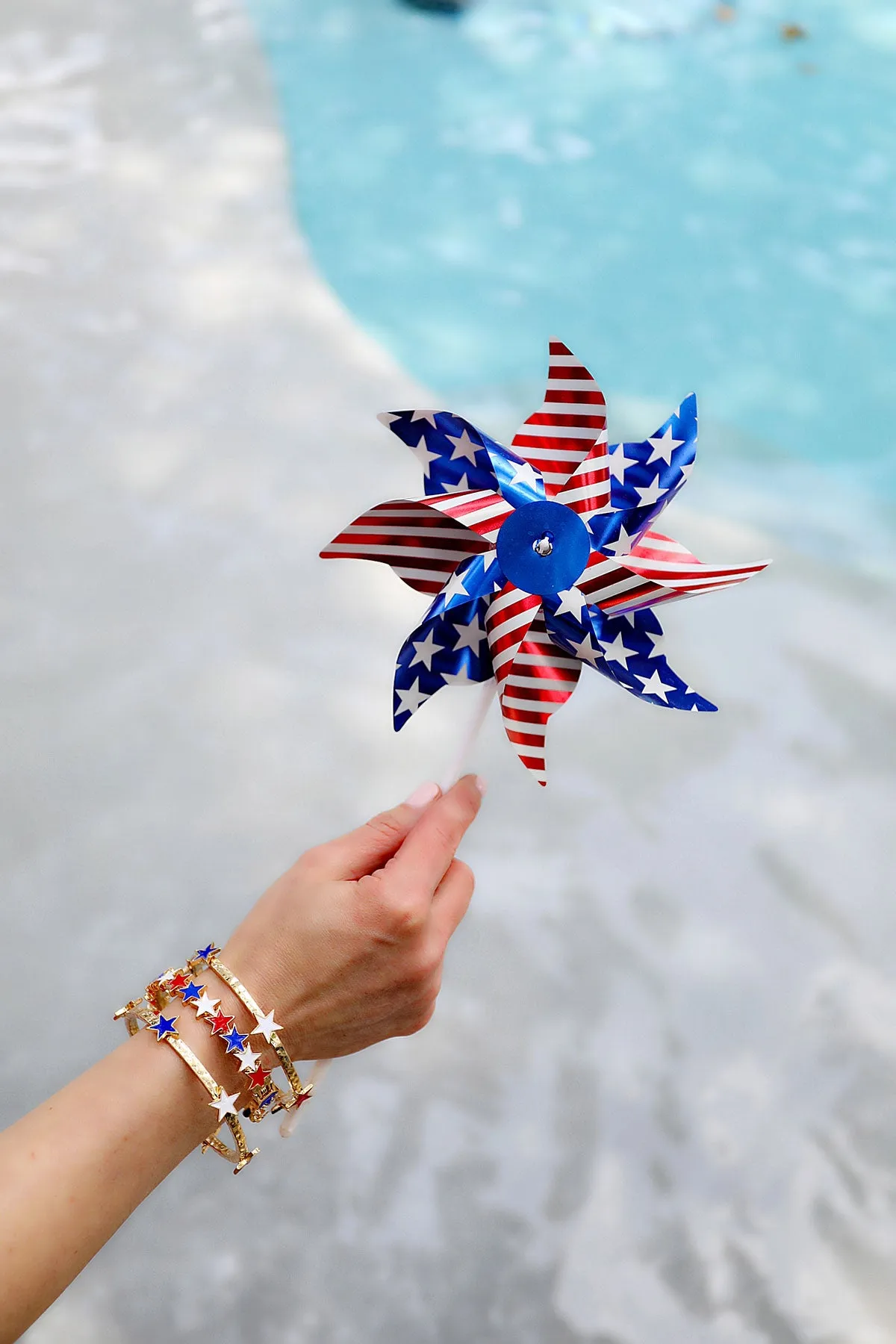 Star Spangled Enamel Hinge Bangle in Red, White & Blue sold by Canvas Style product image thumbnail 3