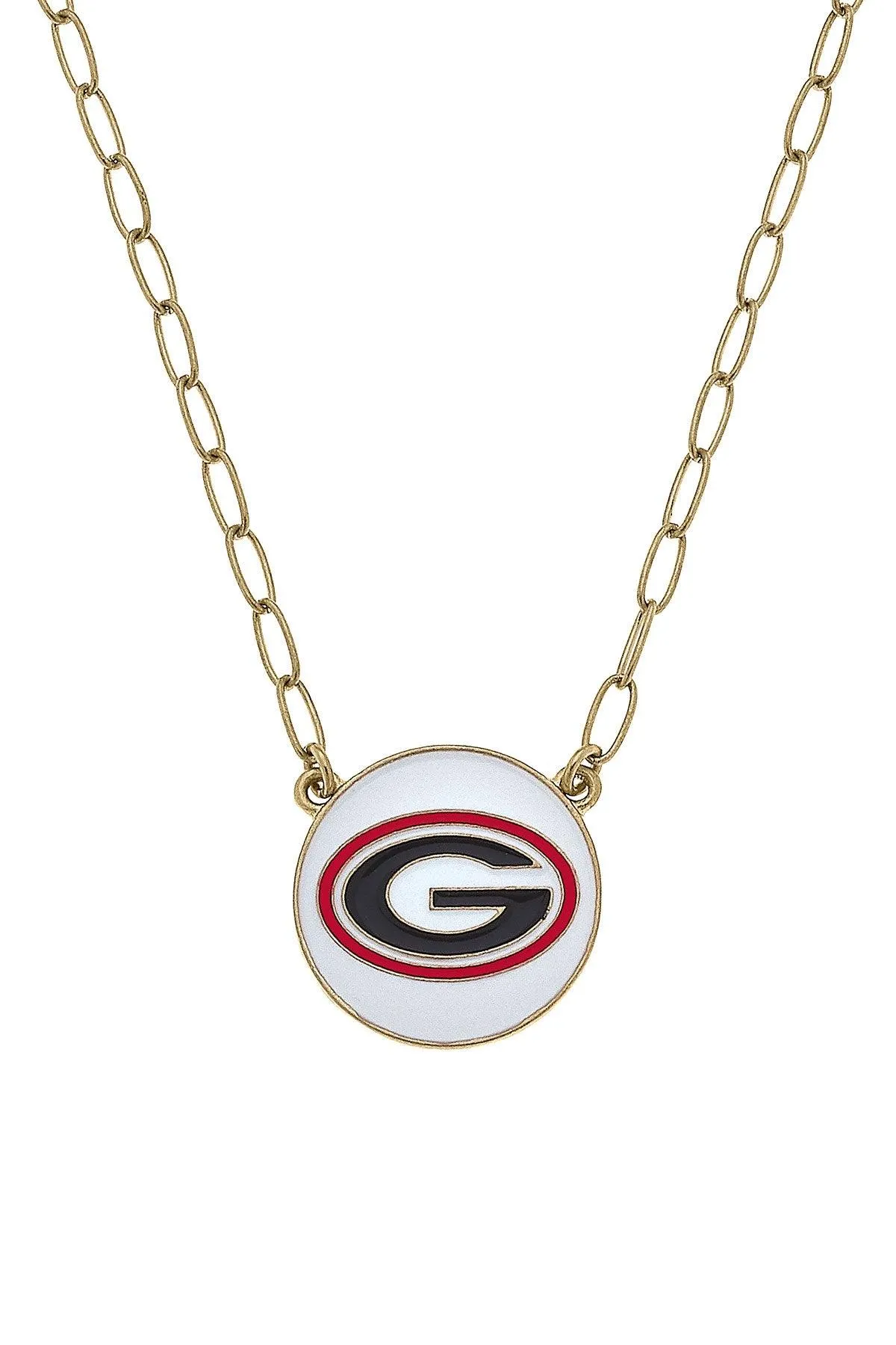 Georgia Bulldogs Enamel Disc Pendant Necklace sold by Canvas Style