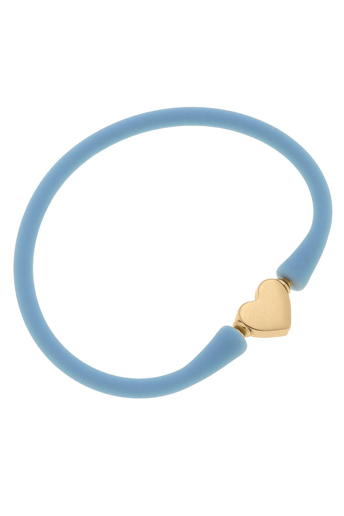 Bali Heart Bead Silicone Bracelet in Blue Grey - FINAL SALE sold by Canvas Style