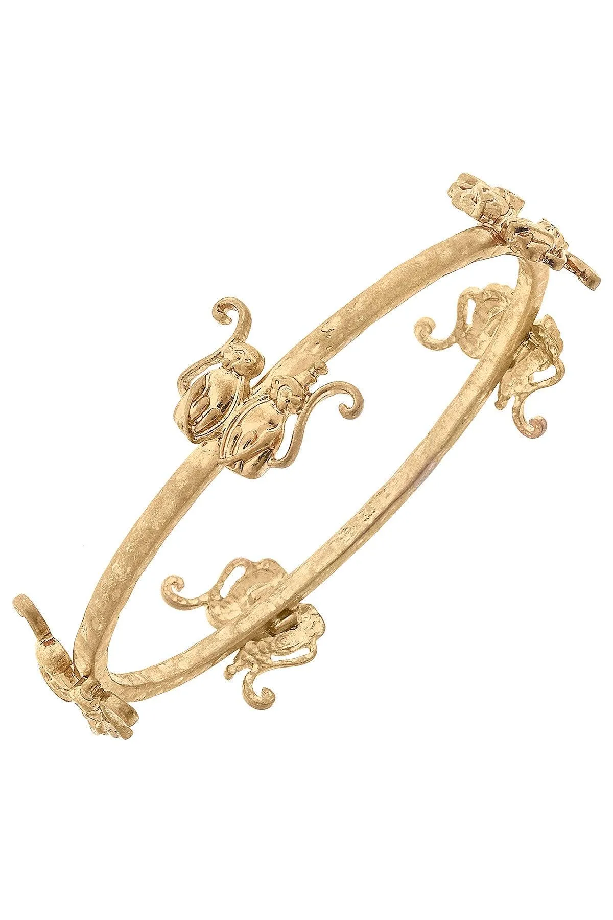 Taylor Monkey Bangle in Worn Gold sold by Canvas Style
