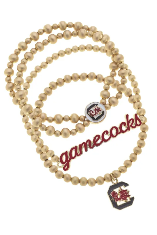 South Carolina Gamecocks Ball Bead Stretch Bracelet Stack sold by Canvas Style