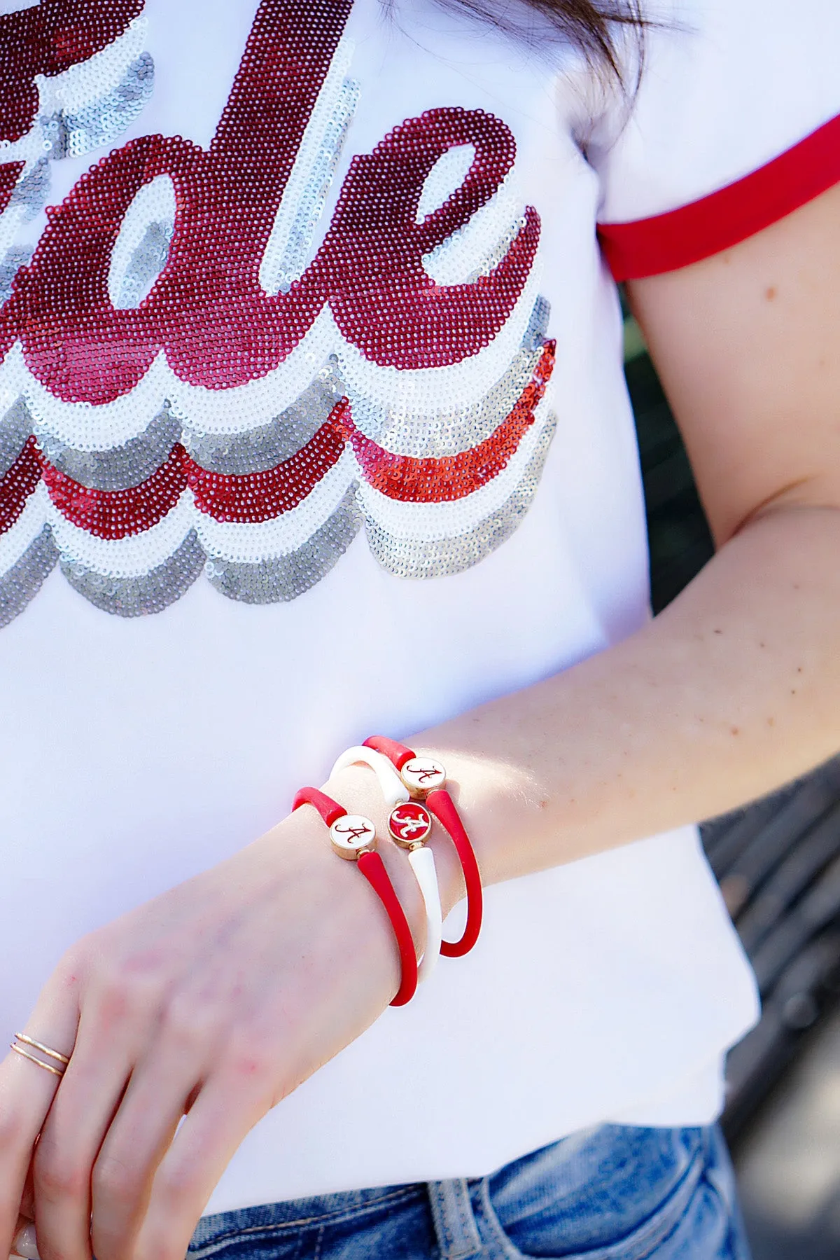 Alabama Crimson Tide Silicone Bali Bracelet - FINAL SALE sold by Canvas Style product image thumbnail 2