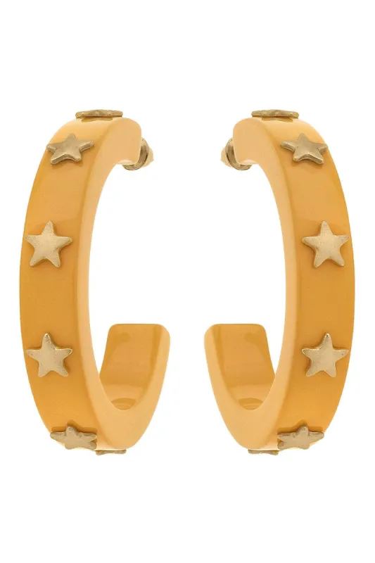 Darla Star Resin Hoop Earrings in Cantaloupe sold by Canvas Style